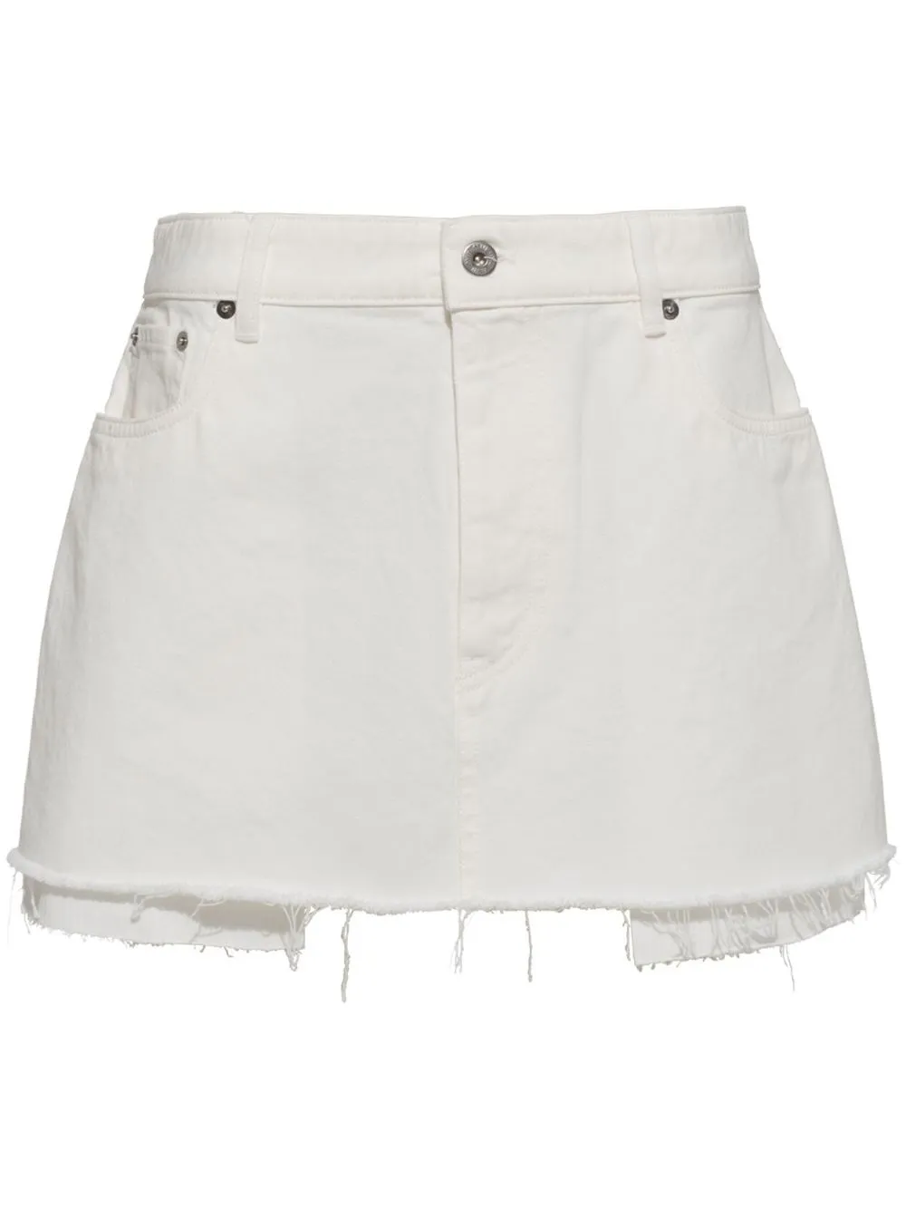 Miu Miu frayed-hem denim mini skirt