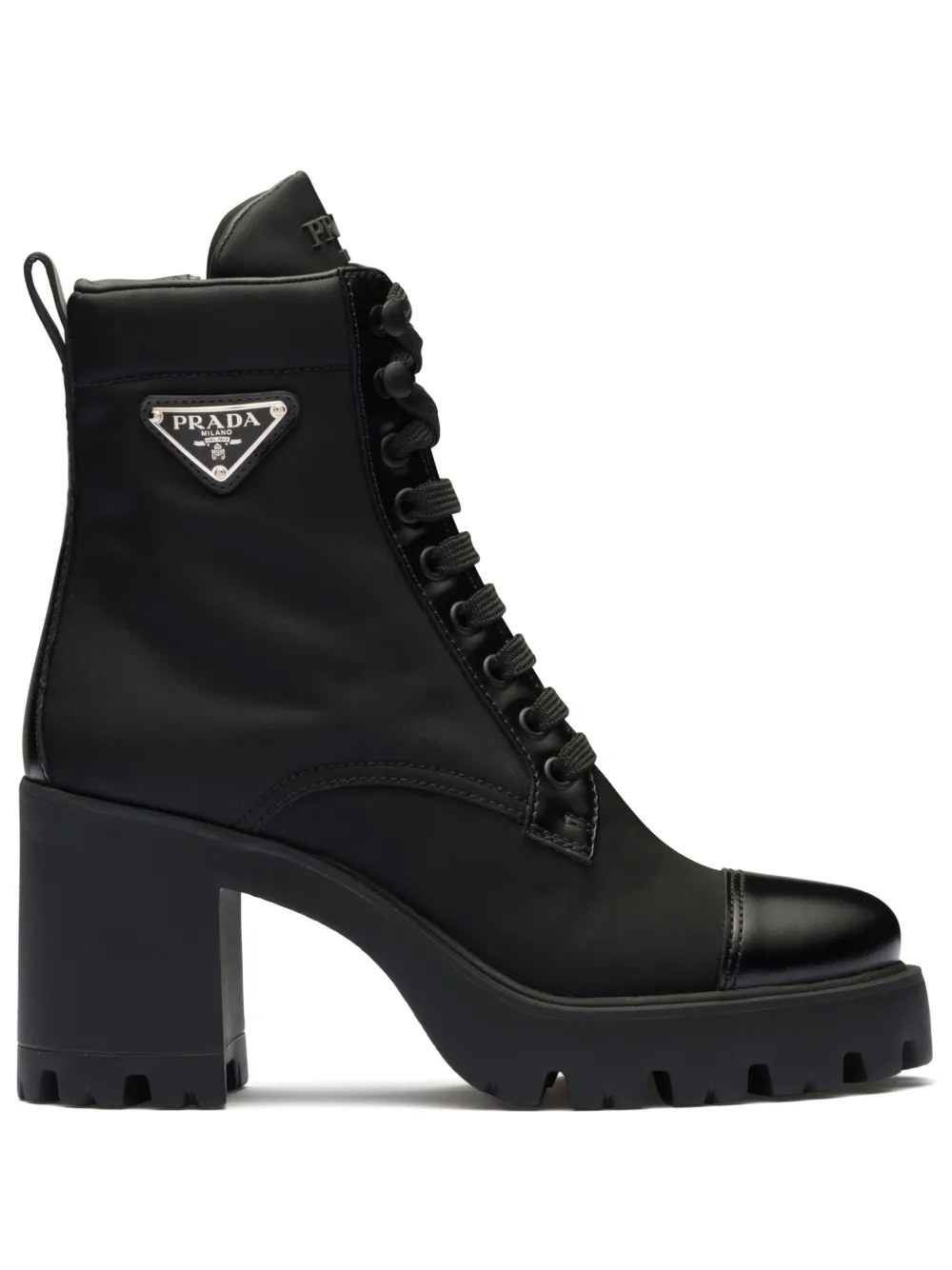 Prada 85mm triangle-logo ankle boots