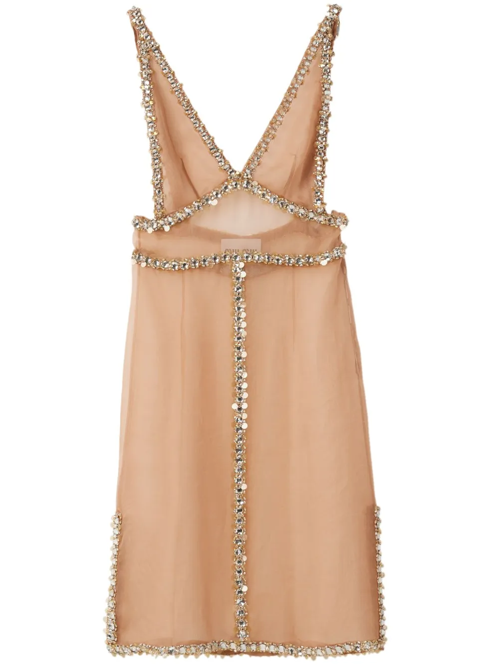 Miu Miu crystal-embellished silk minidress