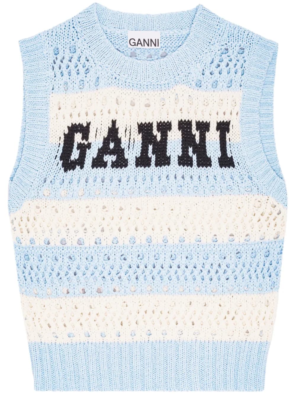 GANNI striped knit tank top
