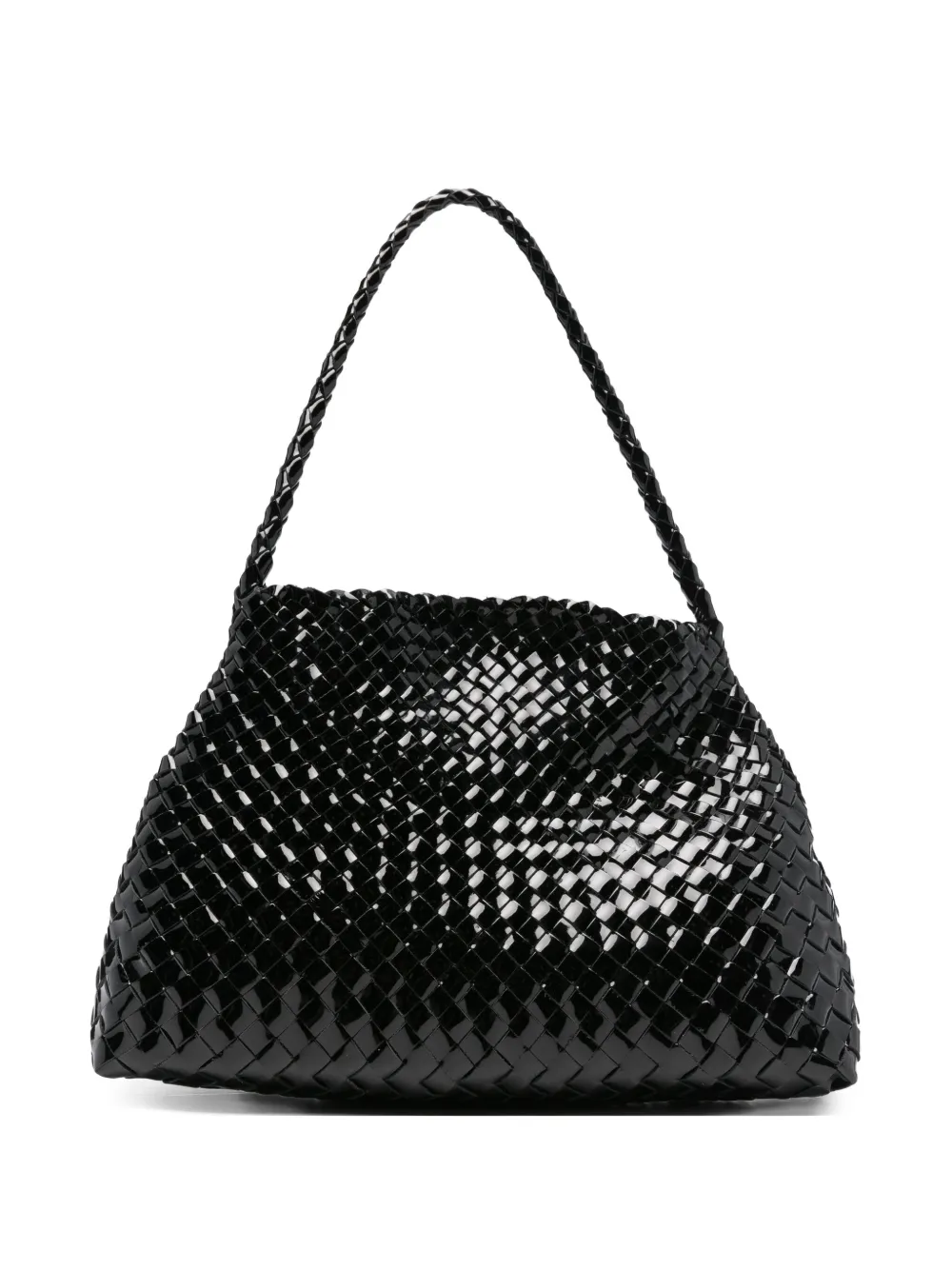 DRAGON DIFFUSION patent-leather woven tote bag