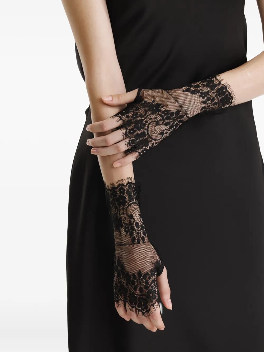 2310 STUDIO lace-trimmed fingerless gloves