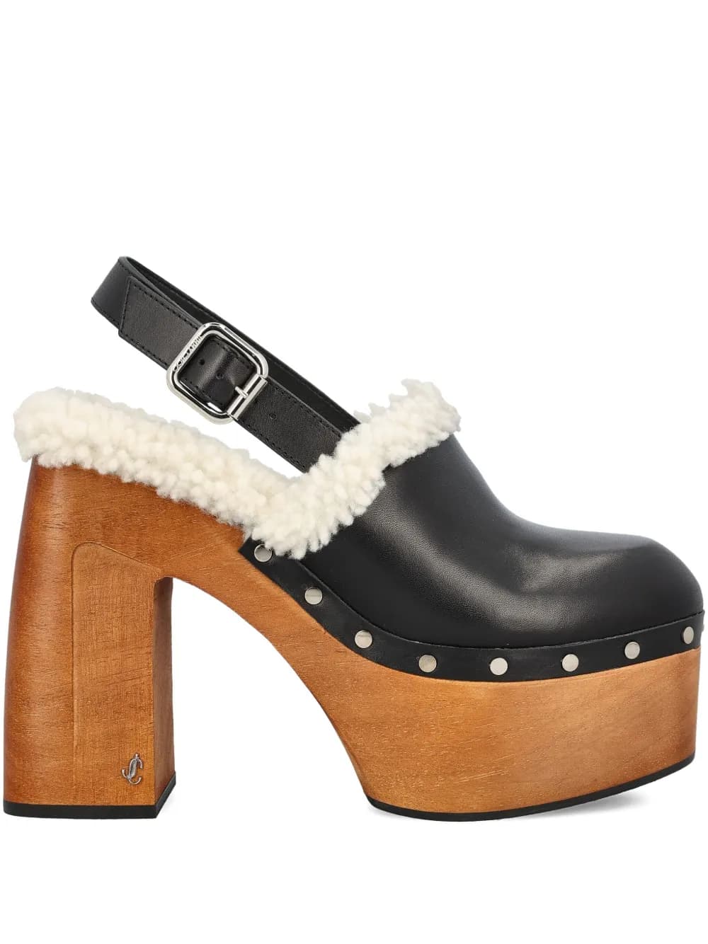 Jimmy Choo 135mm leather platform sheepskin sandals