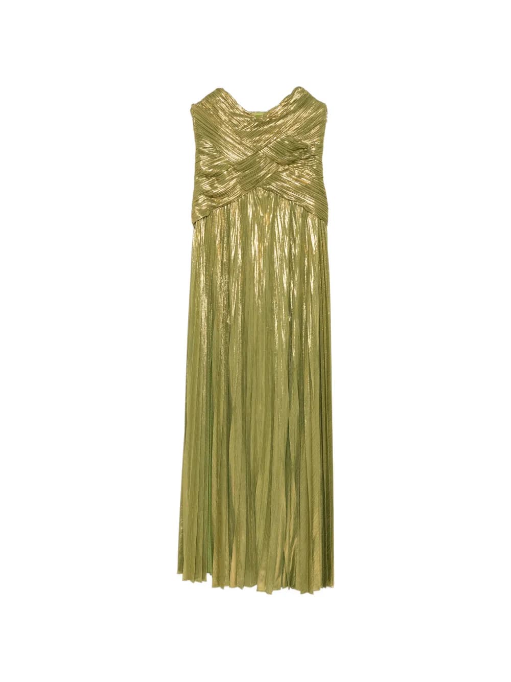 Retrofete strapless pleated maxi dress