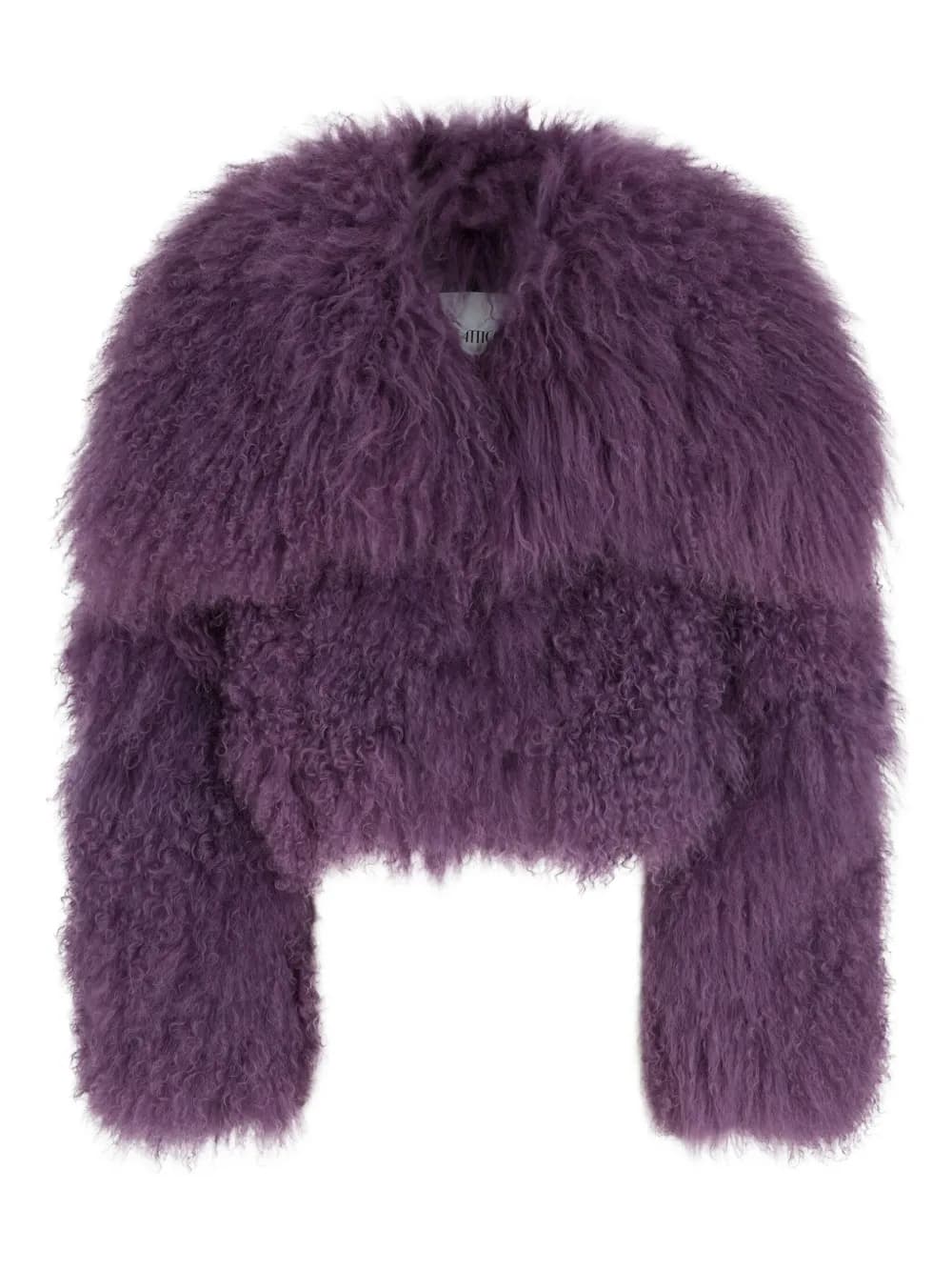 The Attico mongolian-fur long-sleeves jacket