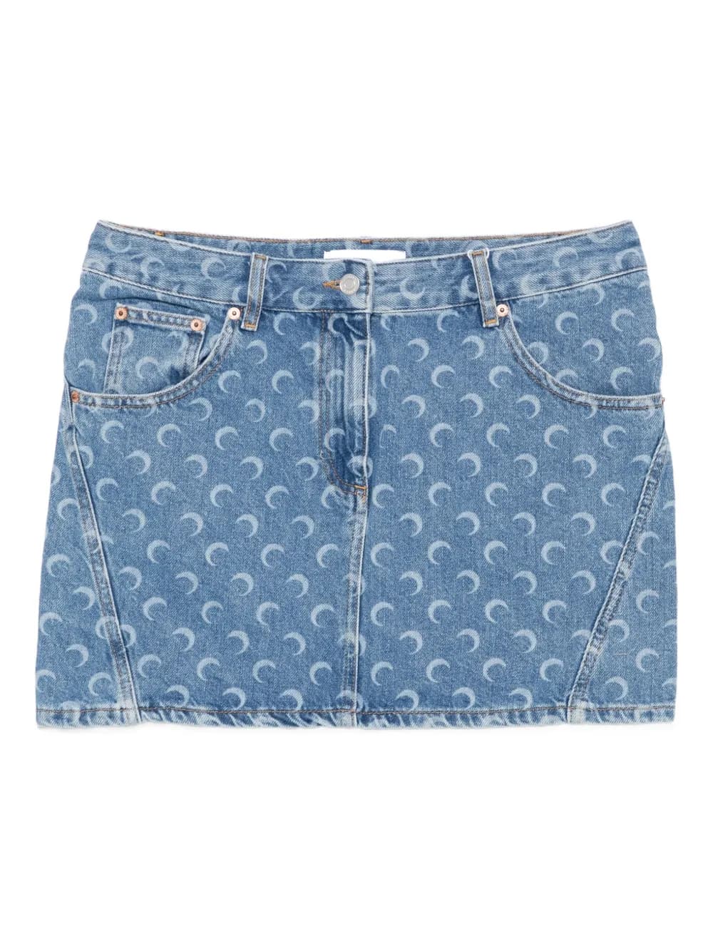 Marine Serre denim mini skirt