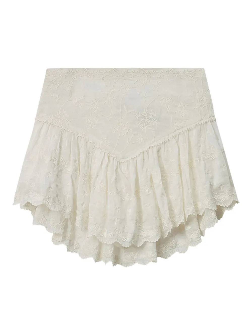 ISABEL MARANT x Zoelia embroidered ruffled shorts