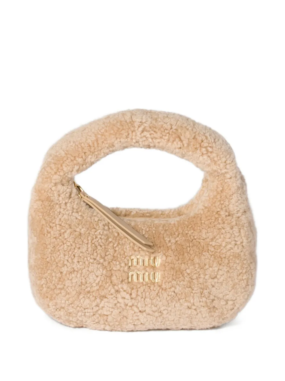 Miu Miu mini Wander shearling tote bag