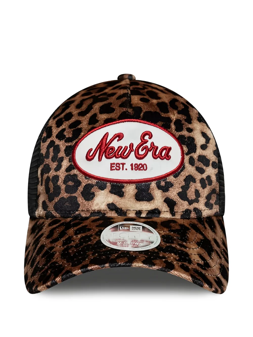 NEW ERA CAP leopard-print trucker cap