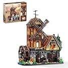 Amazon EITOLNR Wood Cabin Building Set with Light, Mechanical Farm House Building Block Toys with Rotating Windmill Waterwheel Castle Architecture Model Set 1436 Pcs for Adults Teens Kids Boys Girls 10-12+