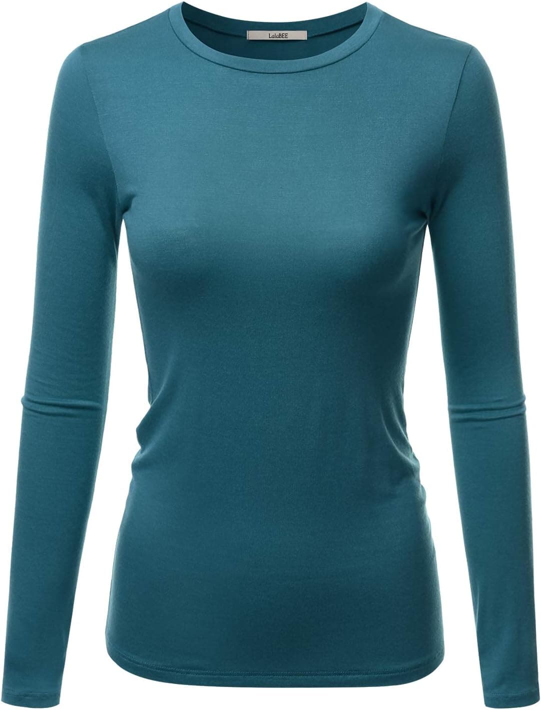 Amazon LALABEE Women's Casual Long Sleeve Crewneck Stretch Slim Fit Basic Top T-Shirt