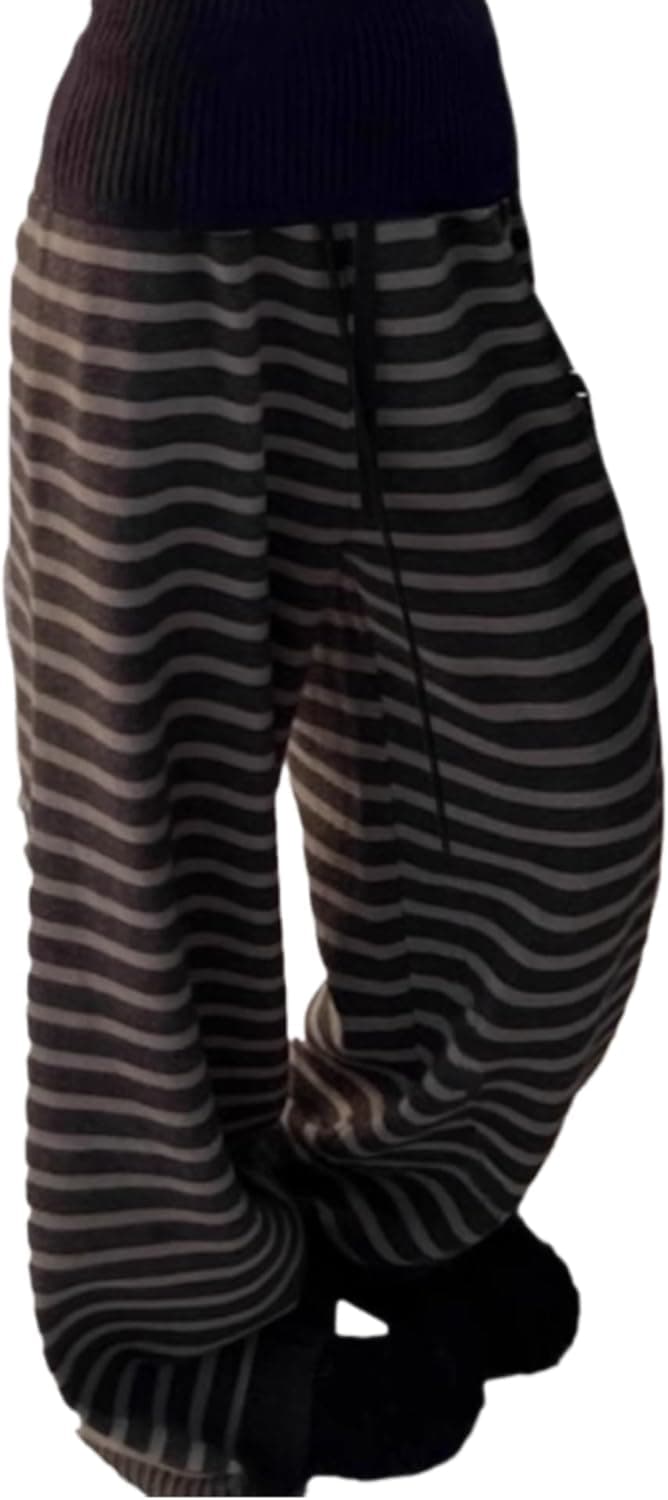Amazon Striped Cute Pj Lounge Pants Woman Grunge Wide Leg Emo Alt Loose Y2k Pjs 2000s Casual Teen Pajamas Pants
