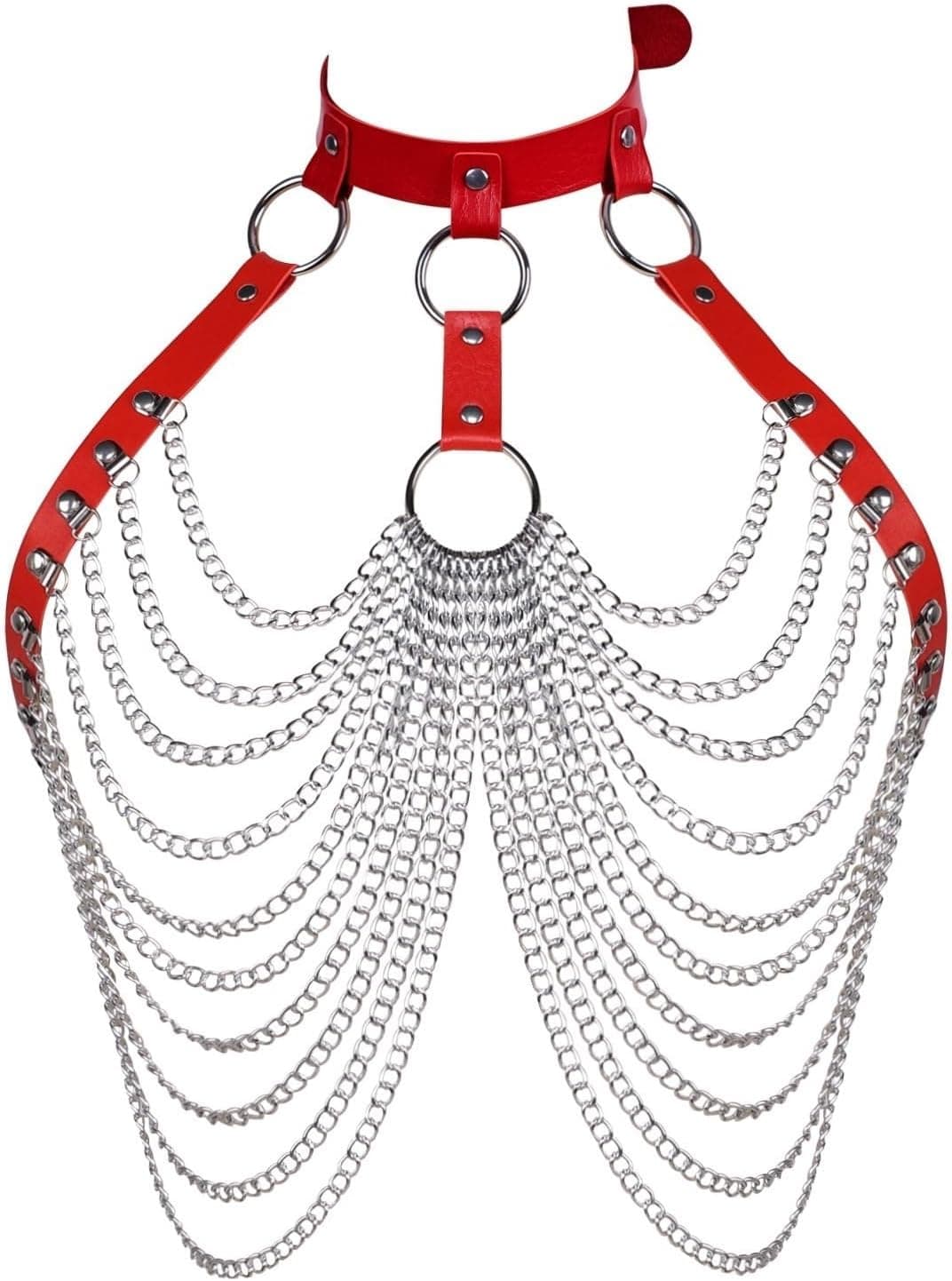 Amazon JWZILMR Women Punk Belts Waist Chain Leather Goth Belt BDSM Lingerie Bondage Chest Harness Nightclub Accessories