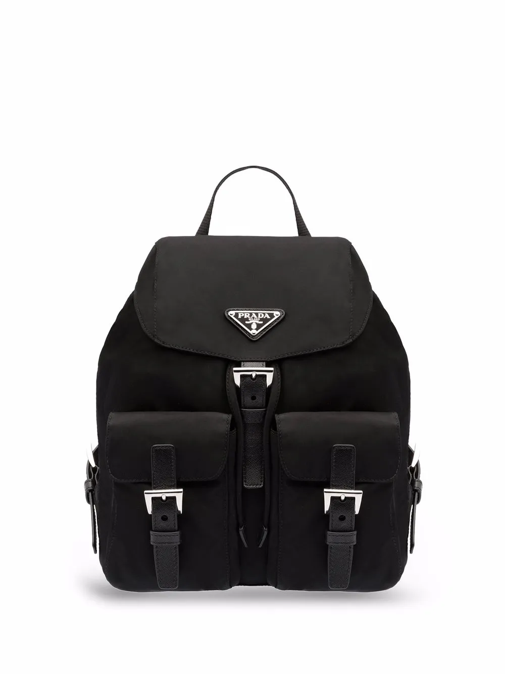 Prada enamel triangle logo small backpack