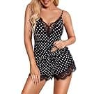 Amazon Avidlove Women Pajama Set Lace Trim Short PJ Set Modal V Neck Sleeveless Sleepwear Drawstring Waist Nightwear S-XXL