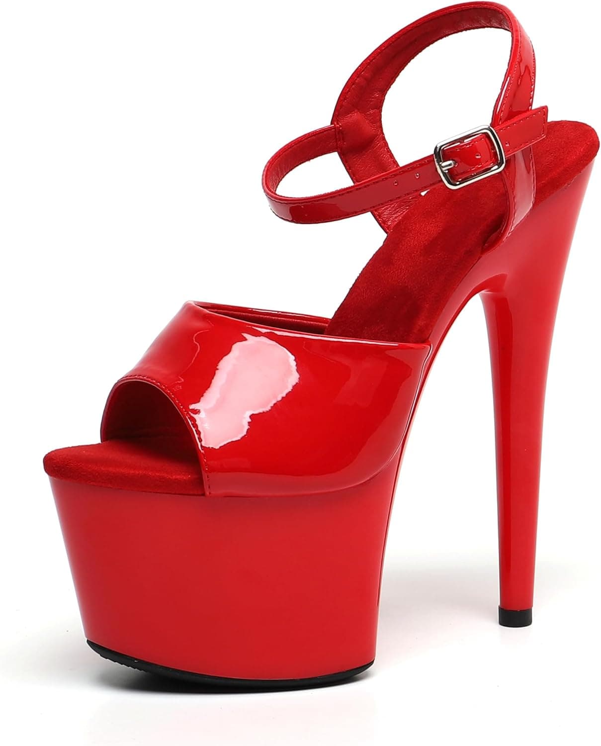 Amazon WUXIN H&P Women's 7 in Platform Sandal Heels With Ankle-Strap - Sexy Pole Dance High Heel Shoes for Exotic Dancers - 17 cm Stiletto